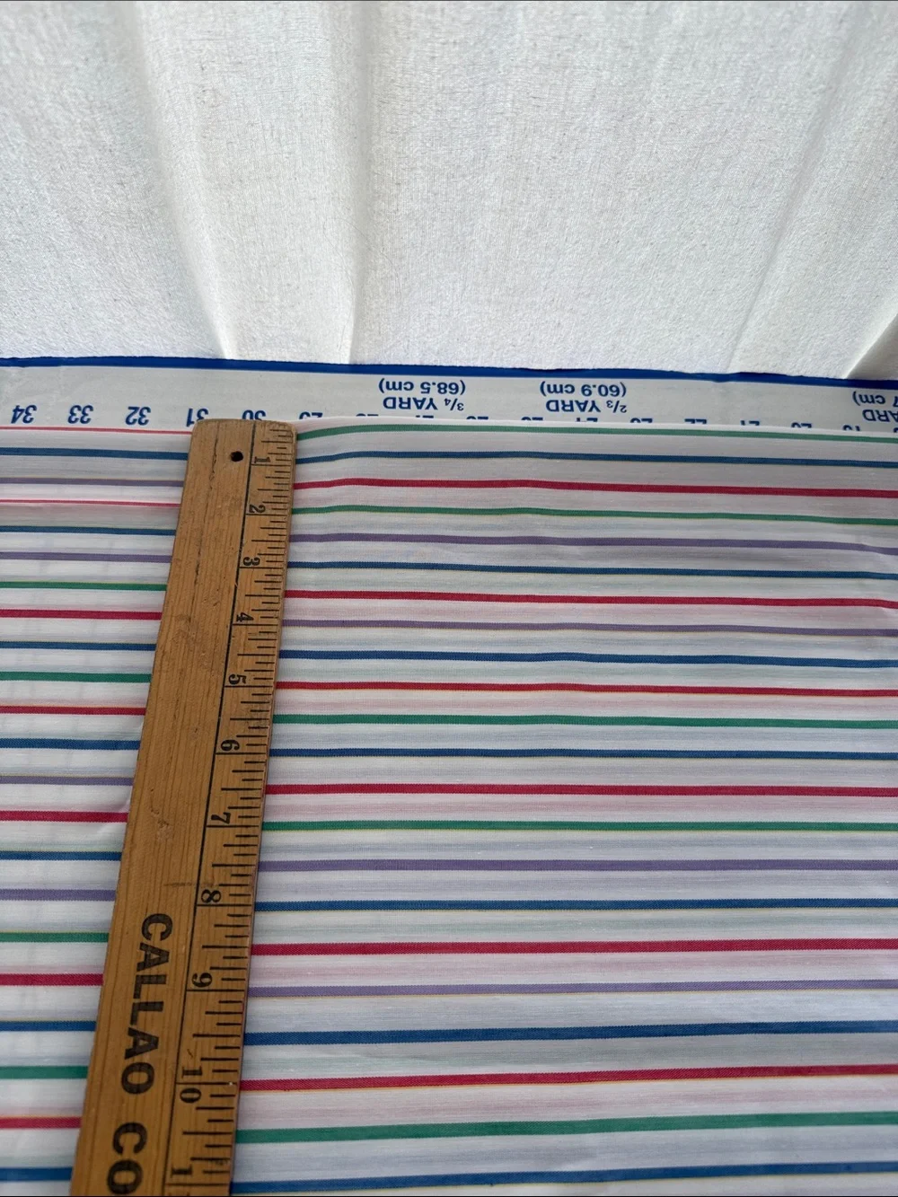 Vintage 1970s Multicolor Stripe Fabric 2 3/4 Yards x 44” Shirting Dress